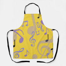 Niedliche Musiknoten auf Mango Yellow