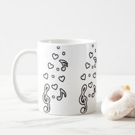 Niedliche Musiksymbole Musikalische Noten Treble C Kaffeetasse