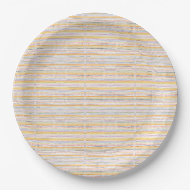 Niedliche Muster Farbstreifen Blaue Orange Pappteller (Vorderseite)