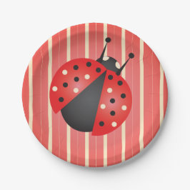 Niedliche Muster mit Ladybugs Baby Dusche Pappteller