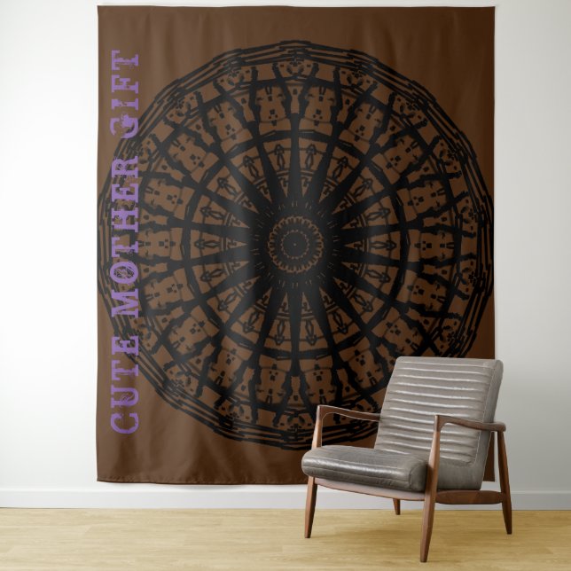NIEDLICHE MUTTER GIFT_BLACK_BROWN_RMDESIGNFLO55_ WANDTEPPICH (Beispiel)