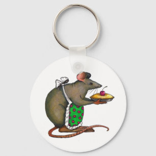 Niedliche Mutter Rat With Pie: Zeichnen: Schlüsselanhänger