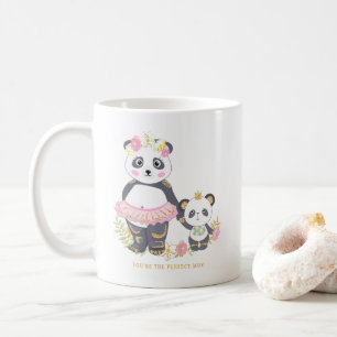 Niedliche Mutter und Tochter Ballerina Pandas Flor Kaffeetasse
