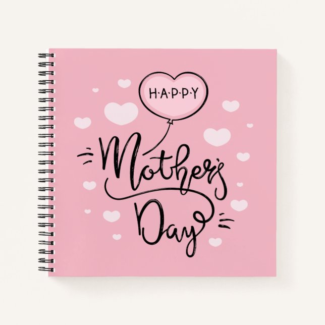 Niedliche Muttertagskalligrafie | Notebook Notizbuch (Vorderseite)