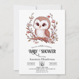 Niedliche Mystical Owl Babydusche Einladung