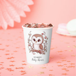 Niedliche Mystical Owl Babydusche Pappbecher