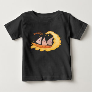 Niedliche nachos-Maischips beim Surfen Cartoon Baby T-shirt
