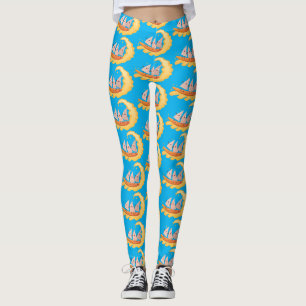 Niedliche nachos-Maischips beim Surfen Cartoon Leggings