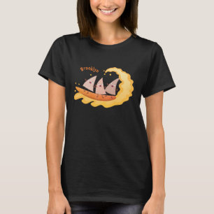 Niedliche nachos-Maischips beim Surfen Cartoon T-Shirt