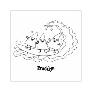 Niedliche nachos-Maischips beim Surfen Gummistempel