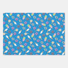 Niedliche Nachspeisen Geschenkpapier Set