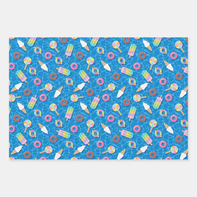 Niedliche Nachspeisen Geschenkpapier Set (Vorderseite)