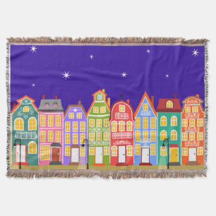 Niedliche Nachtstadtplanke Decke