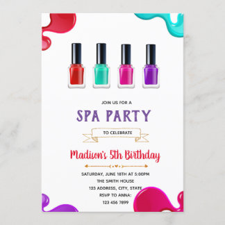 Niedliche Nagellack Party Geburtstagseinladung Einladung