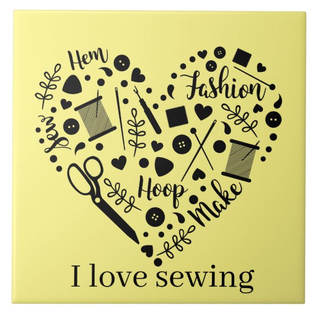 niedliche Näharbeiten Fliese (Vorderseite)