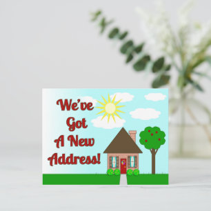 Niedliche naive Art House Adressenänderung Postkar Ankündigungspostkarte