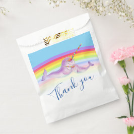 Niedliche Narwal Mutter Baby Blue Regenbogenbaby D Geschenktütchen