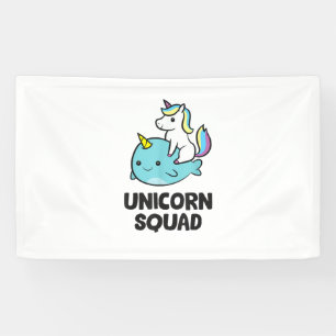 Niedliche Narwhal Unicorn Squad Funny Unicorn und Banner