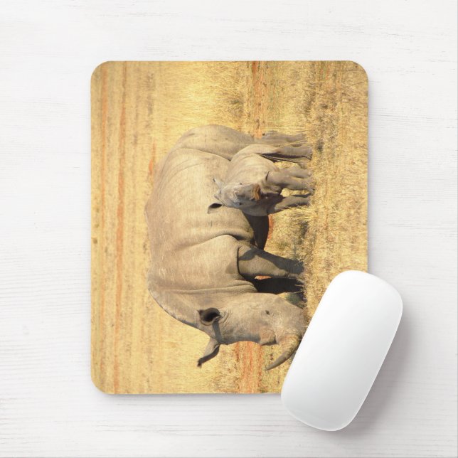 Niedliche Nashörner in Afrika Mousepad (Mit Mouse)