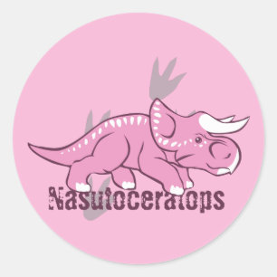 Niedliche Nasutoceratops Runder Aufkleber