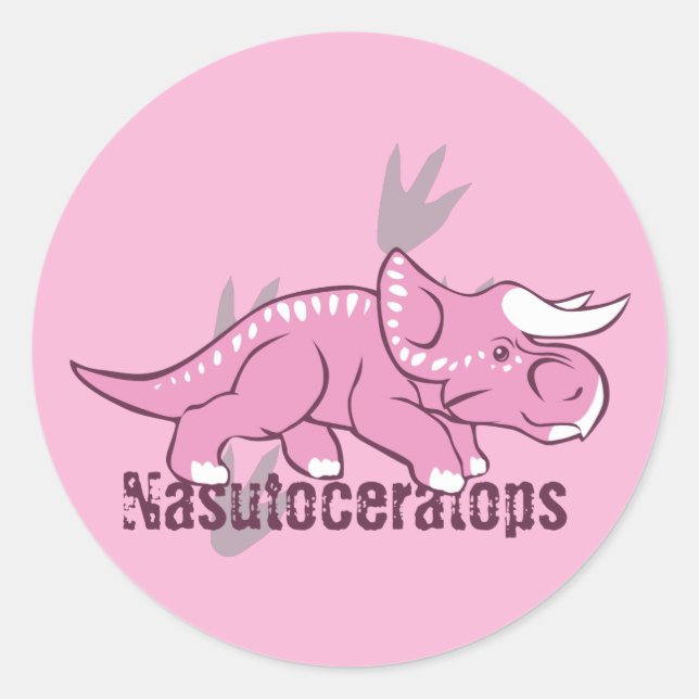 Niedliche Nasutoceratops Runder Aufkleber (Vorderseite)