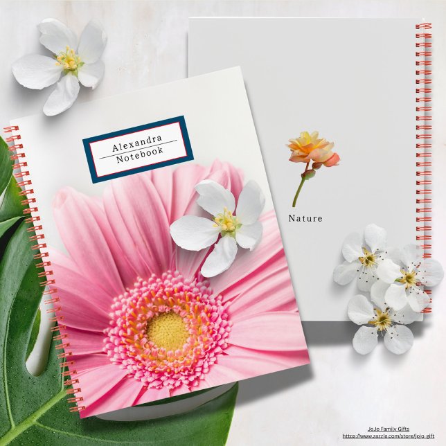 Niedliche Natur und Blume Mit Monogramm Notizbuch (Monogrammed sweet flower photo notebook for her.)