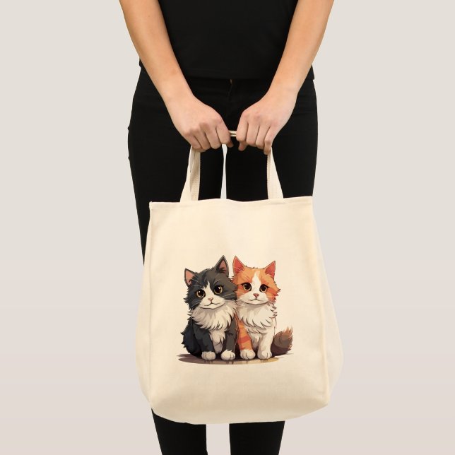 Niedliche Naturtotentasche von Cat Lover - Öko fre Tragetasche (Vorderseite (Produkt))