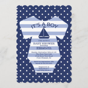 Niedliche Nautical Sailboat Kinderdusche Einladung