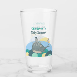 Niedliche Nautical Whale Octopus Green Baby Dusche Glas