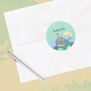Niedliche Nautical Whale Tintenfisch Green Baby Du Runder Aufkleber