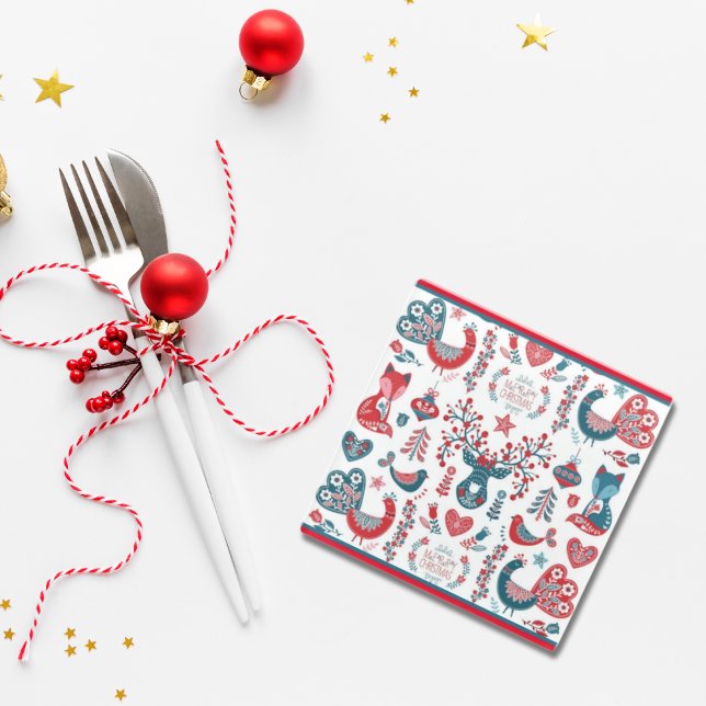 Niedliche Navy und Rote Weihnachtskunst Glasuntersetzer (Von Creator hochgeladen)