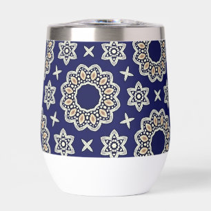 Niedliche Navy, White & Gold Mandala Dot Art Desig