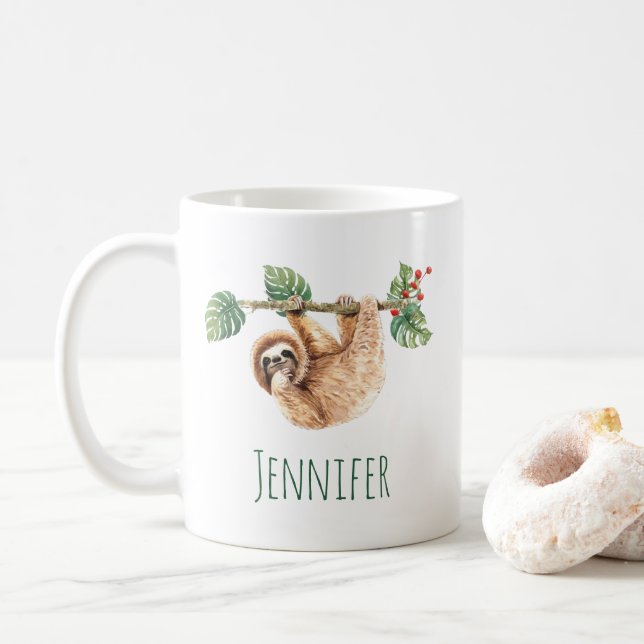 Niedliche Neigung im Wasser nach unten Kaffeetasse (Mit Donut)