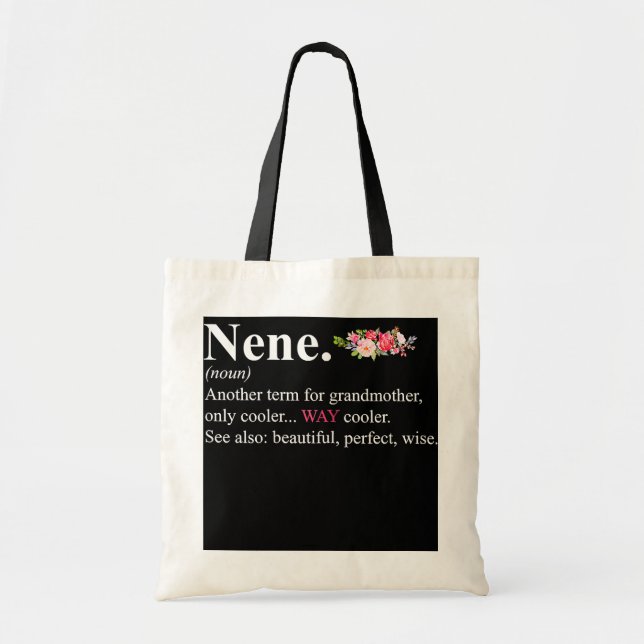 niedliche Nene-Definition-Blume für Großmutter Tragetasche (Vorne)