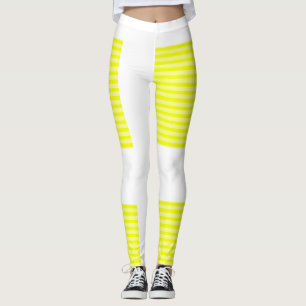 Niedliche Neon Banana Creme Swirl Schwarze Streife Leggings