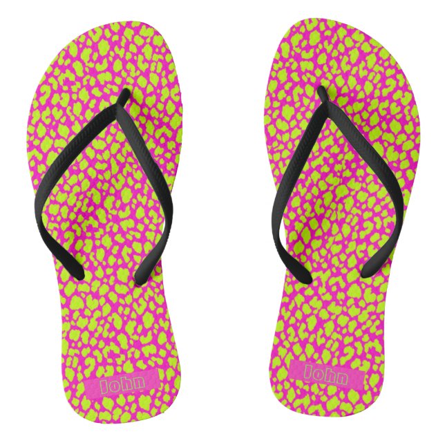 Niedliche Neon Hot Pink Abstrakte Sandalen (Fußbett)