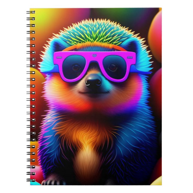 niedliche Neonbrille Igel Tiersonnenbrille lustig Notizblock (Vorderseite)
