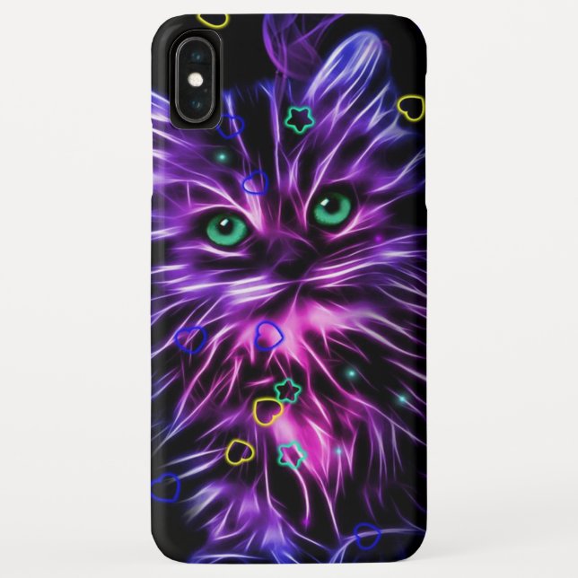 niedliche Neonkatze Case-Mate iPhone Hülle (Rückseite)