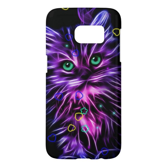 niedliche Neonkatze Case-Mate Samsung Galaxy Hülle (Rückseite)