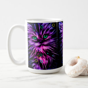 niedliche Neonkatze Kaffeetasse