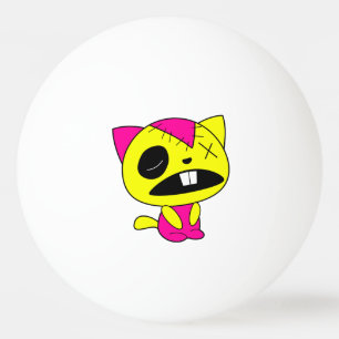 Niedliche Neonzombiekitty-Katze Tischtennisball