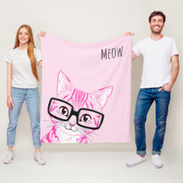 Niedliche Nerdy Katzen-butterartiges weiches Fleecedecke