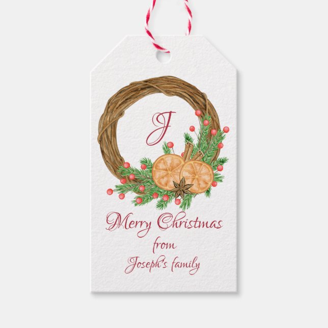 Niedliche Nest-Weihnachten Geschenkanhänger (Vorderseite)