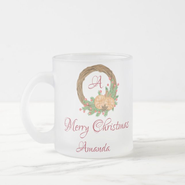 Niedliche Nest-Weihnachten Mattglastasse (Links)