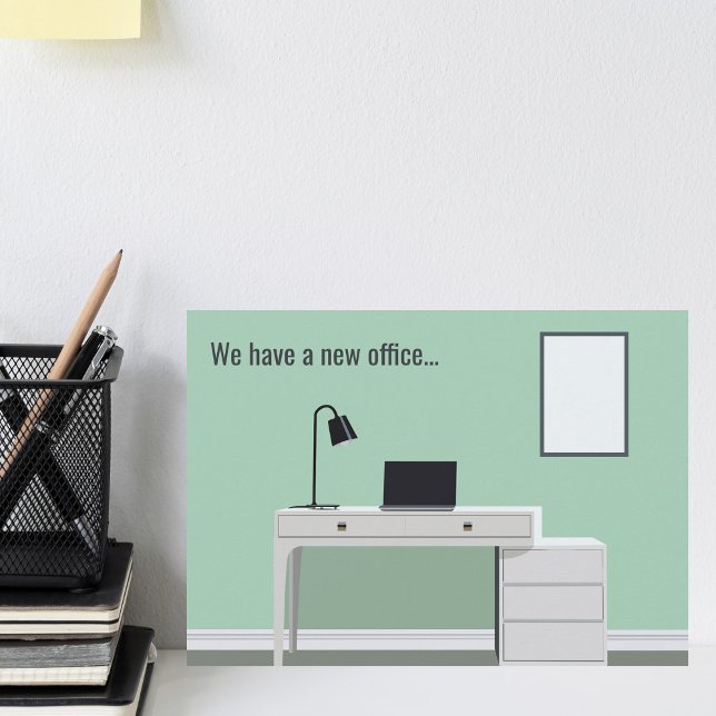 Niedliche neue Office-Adresse ändern den grünen Sc Ankündigung (Von Creator hochgeladen)