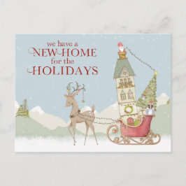 Niedliche neue Zuhause Address Holiday Weihnachten Ankündigungspostkarte