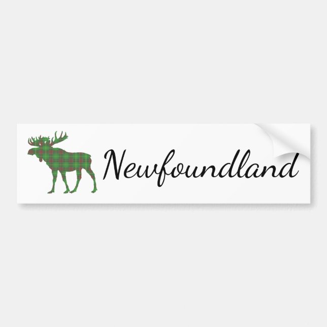 Niedliche Neufundland-Elche Tartan-Autoaufkleber Autoaufkleber (Vorne)
