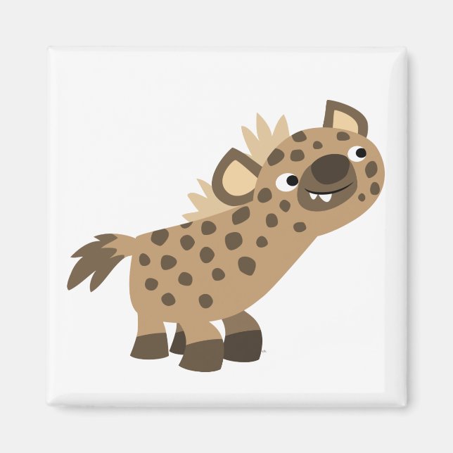 Niedliche Neugierige Cartoon Hyena Magnet (Vorne)