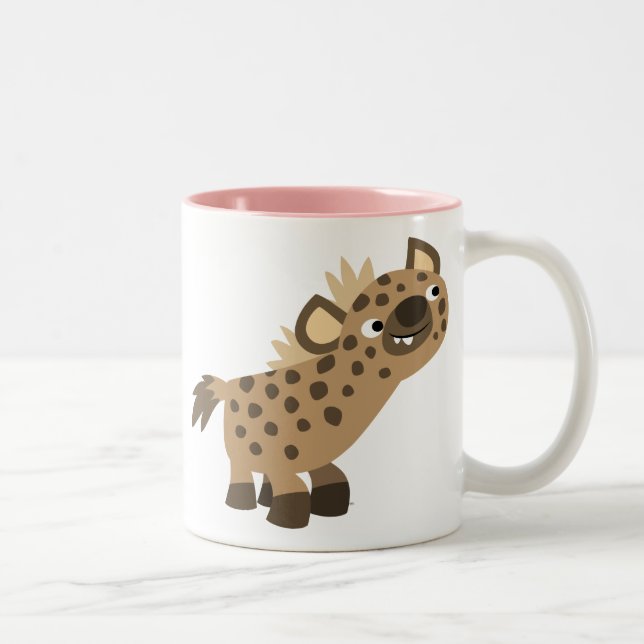 Niedliche Neugierige Cartoon Hyena Tasse (Rechts)