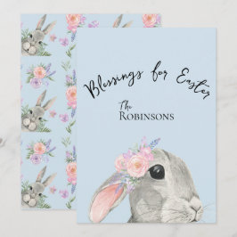 Niedliche Neugierige, graue Kaninchen Rosa Blume B